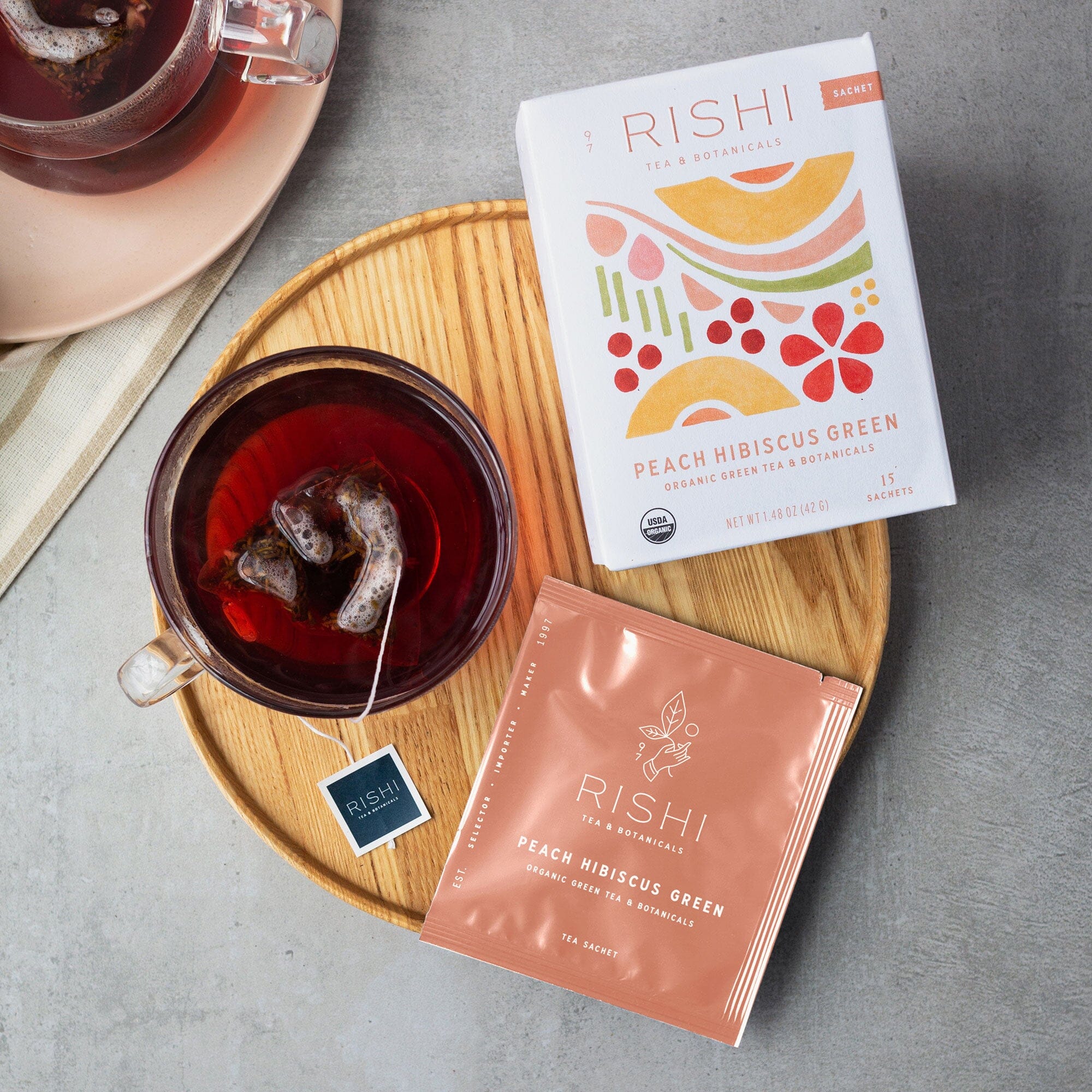 Peach Hibiscus Green - Image 3